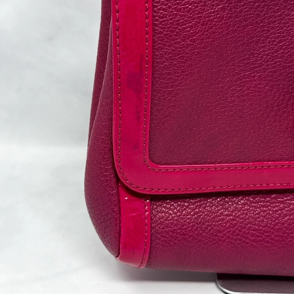 Christian Louboutin Sweet Charity Metal Bow Leather Purse Bag Pink Designer Glam - Picture 4 of 16